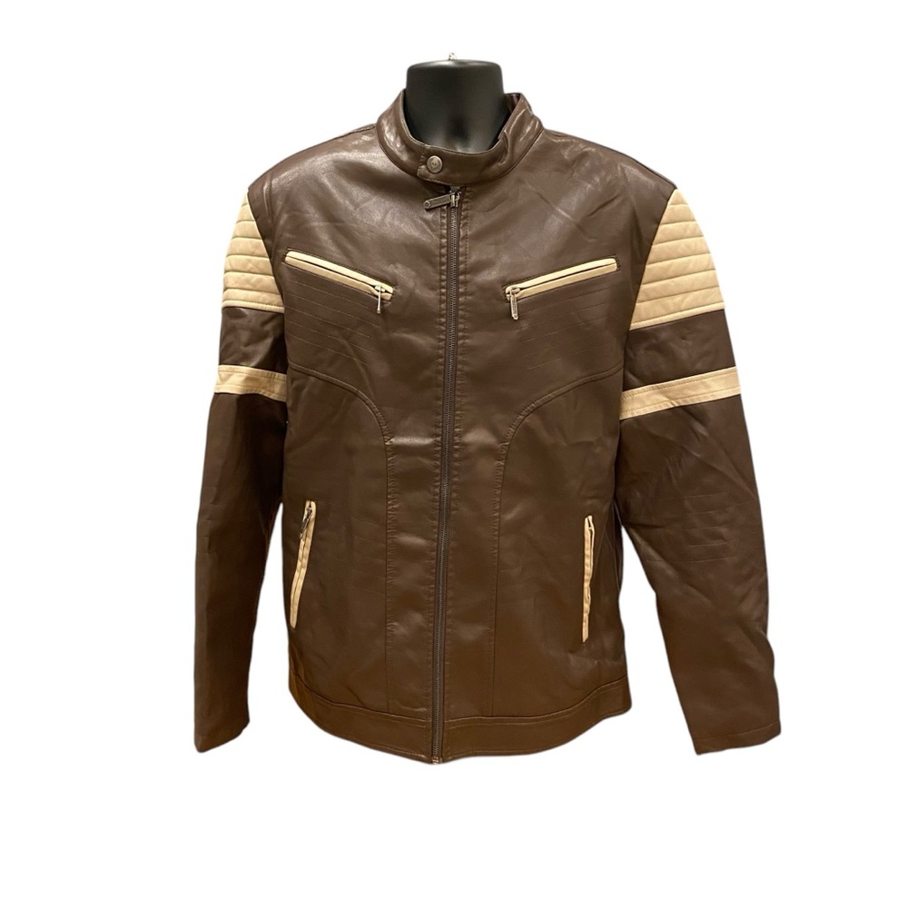 American Breed Bomber / Motorcycle Jacket Brown /Khaki Men’s Size XL NWT